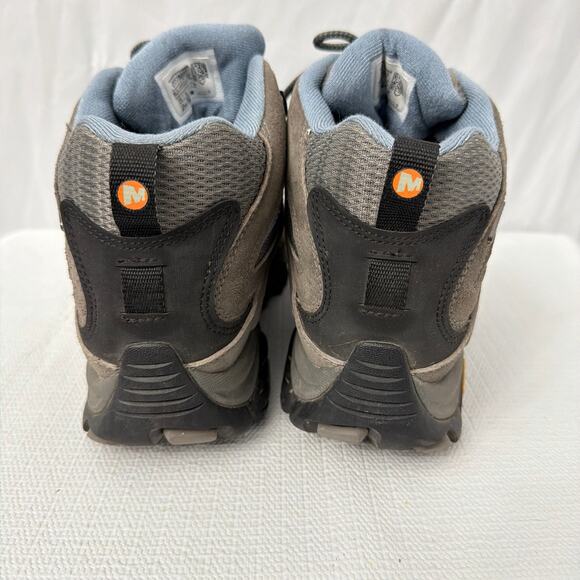 Merrell Moab 3 Mid Boots Womens 10 Wide Vibram Waterproof Hiking Gray Blue - Picture 5 of 11